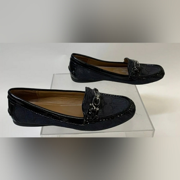 Coach Designer Fortunata Women's Black Logo Loafer Flats - Size 8B - Picture 5 of 7